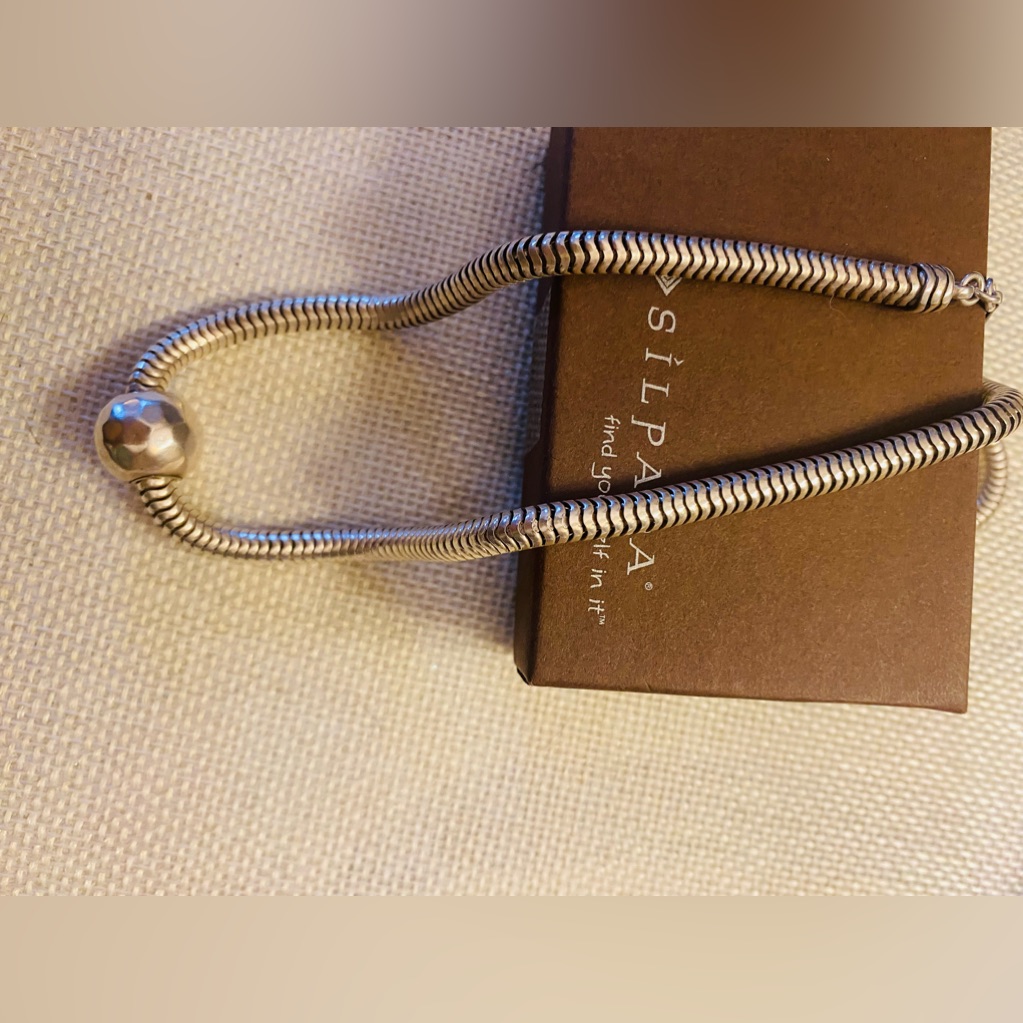 Silpada Sterling Silver .925 Tubular Chain With Sterling Ball Pendant
